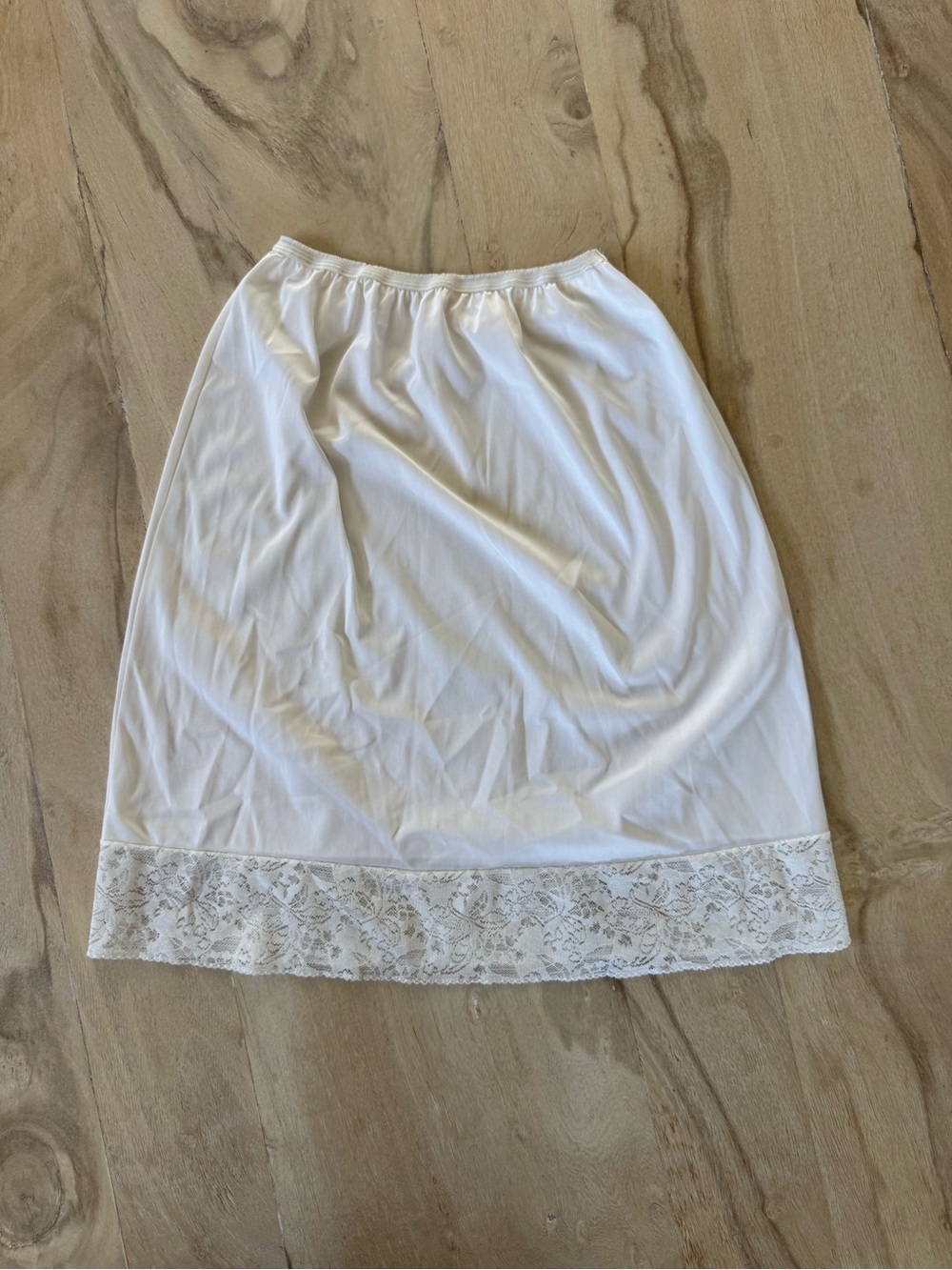 Vintage Silk slip skirt with Lace Hem